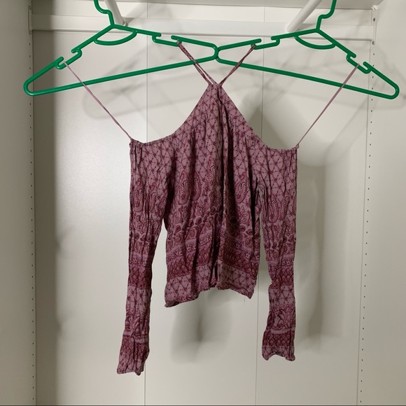 5/$25 Sale ☀️ Aero Boho Hippie Paisley Halter Top - Picture 2 of 5